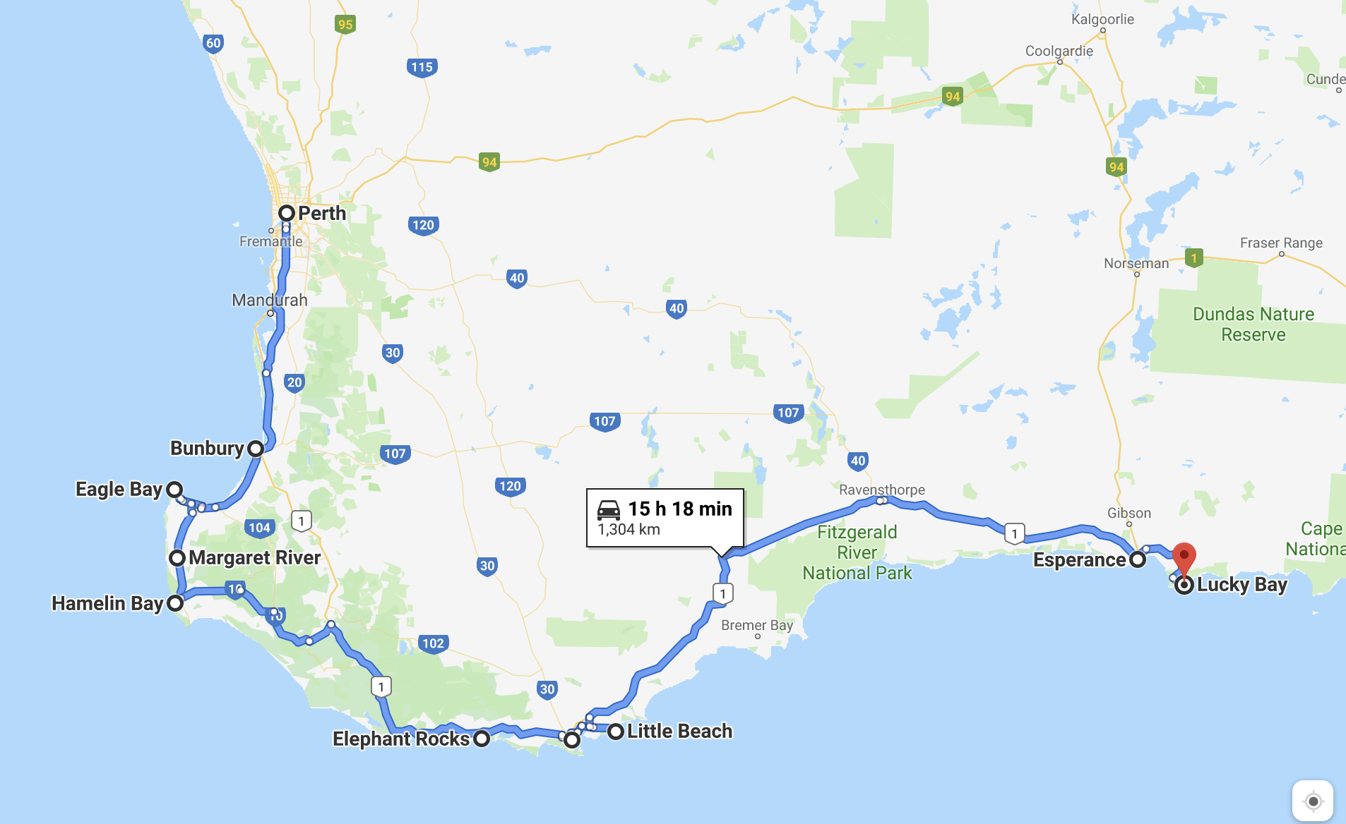 road trip itinerary western australia